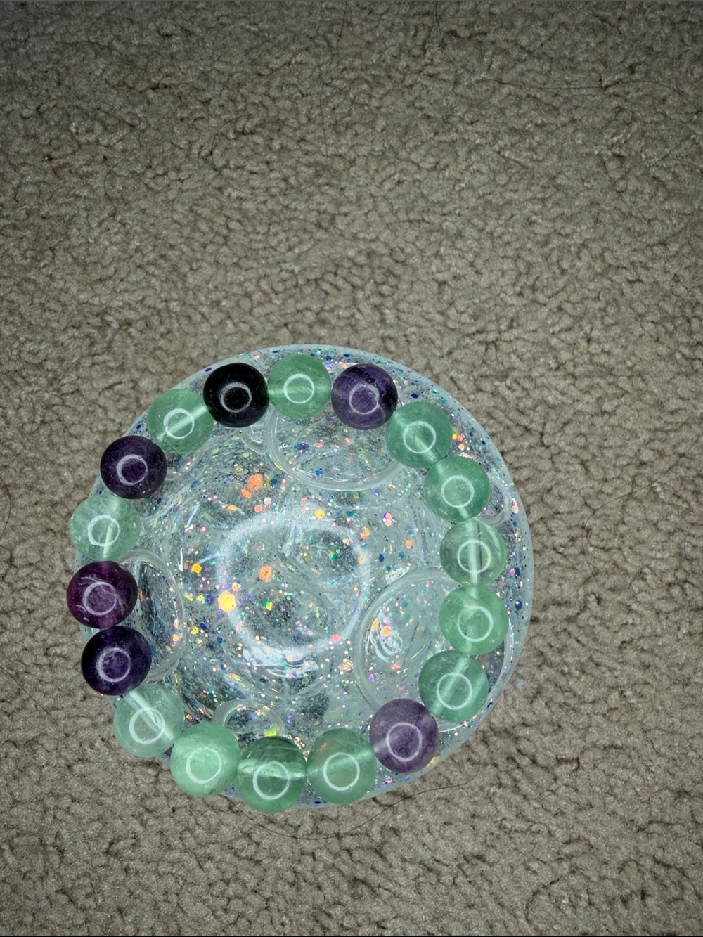 Fluorite Green and Purple Bracelet